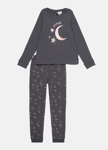 Темно-сіра всесезон піжама (кофта, штани) H&M