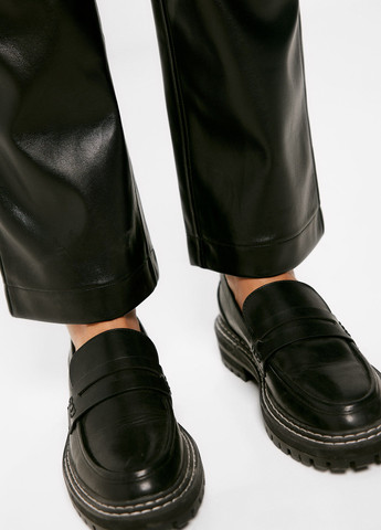 Черные кэжуал демисезонные прямые брюки Springfield