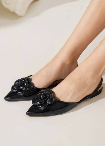 SHEIN Туфлі слінгбекі чорний з поліуретан, штучна шкіра, китай — демісезон (367003989)