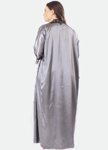 Серый демисезонный комплект (топ, шорты, халат) Ghazel