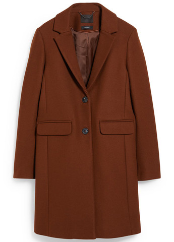 Светло-коричневое демисезонное Пальто однобортное C&A