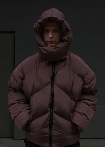 Коричнева зимня оверсайз зимня куртка quadro VDLK