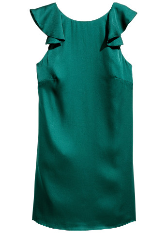 Зелена коктейльна плаття, сукня з відкритою спиною H&M однотонна
