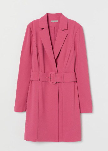 Розовое кэжуал платье-жакет H&M однотонное
