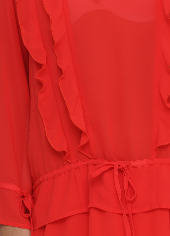 Красное коктейльное платье а-силуэт Pieszak однотонное