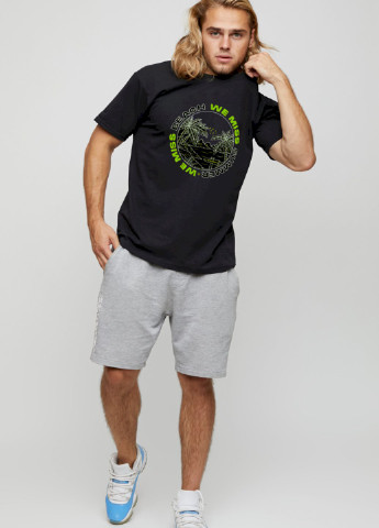 Чорна футболка чоловіча basic /air print/ YAPPI