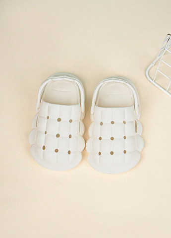 Белые сабо SHEIN с перфорацией, с белой подошвой
