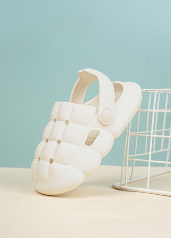 Белые сабо SHEIN с перфорацией, с белой подошвой