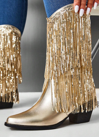 Золотые осенние сапоги SHEIN