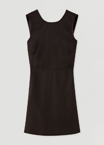 Чорна кежуал сукня з відкритою спиною, кльош Pull & Bear однотонна