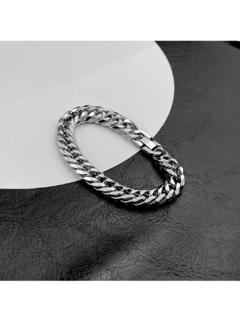 Чоловічий сріблястий браслет із Ювелірної нержавіючої сталі 21см No Brand (254398603)