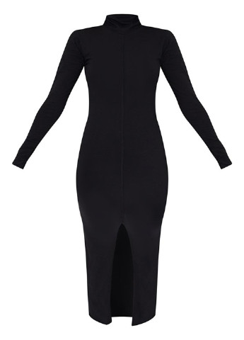 Чорна кежуал cукня сукня-водолазка PrettyLittleThing однотонна