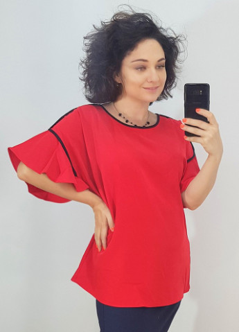 Красная летняя блуза женская красная TRG