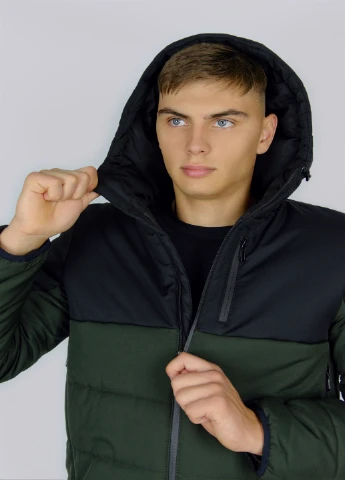 Комбінована демісезонна демісезонне куртка fusion хакі-чорна Intruder