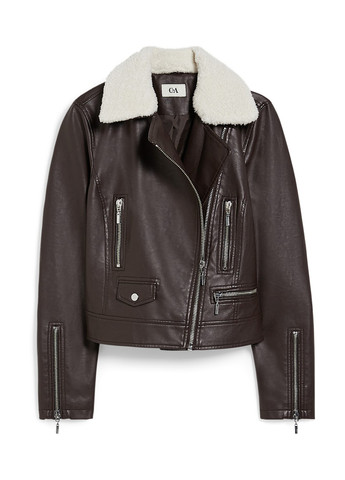 Темно-коричневая демисезонная куртка косуха C&A