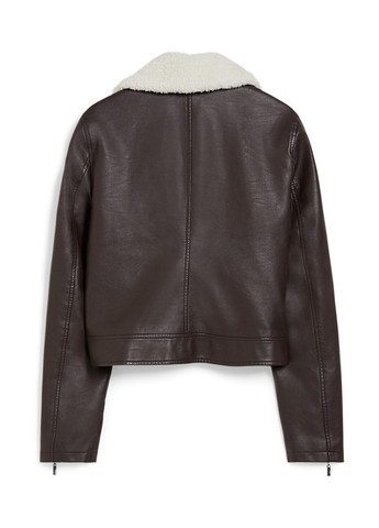 Темно-коричневая демисезонная куртка косуха C&A