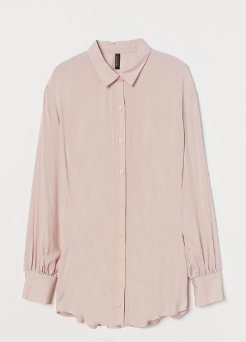 Розовая кэжуал рубашка однотонная H&M