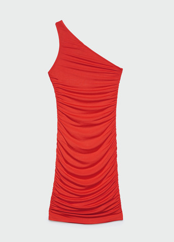 Червона коктейльна сукня на одне плече Stradivarius однотонна