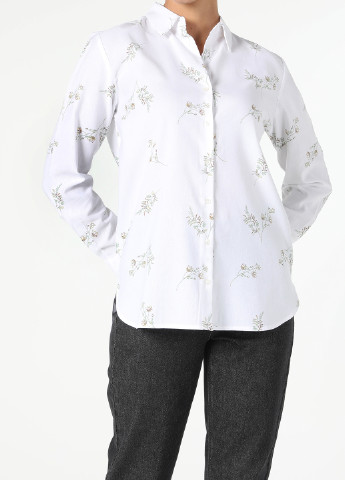 Белая кэжуал рубашка с цветами Colin's
