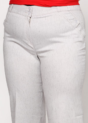Светло-серые кэжуал демисезонные прямые брюки Ut