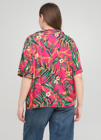 Малиновая кэжуал рубашка с цветами C&A