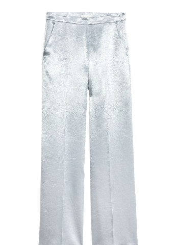 Серебряные кэжуал демисезонные клеш брюки H&M