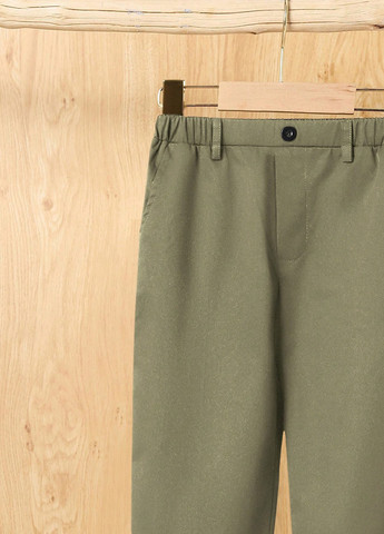 Хаки кэжуал демисезонные брюки прямые SHEIN