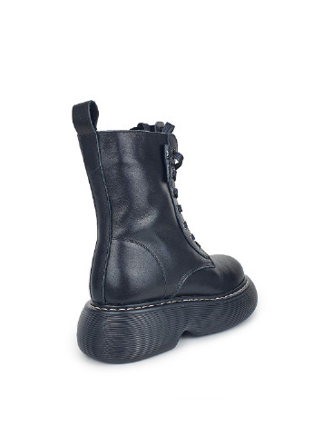 Зимние стильные женские зимние ботинки черные кожаные Berkonty