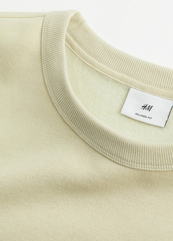 Фісташковий світшот H&M колор блок без декору (311950429)