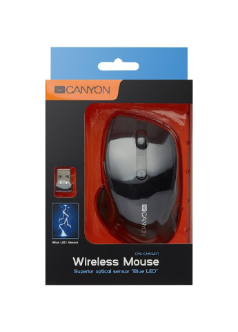 Мышка CNS-CMSW01BL Wireless Black/Blue (CNS-CMSW01BL) Canyon (253545776)