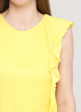 Желтое кэжуал платье футляр Mango однотонное