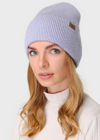 Тепла зимова кашемірова жіноча шапка з відворотом без підкладки 500026 DeMari (244712868)