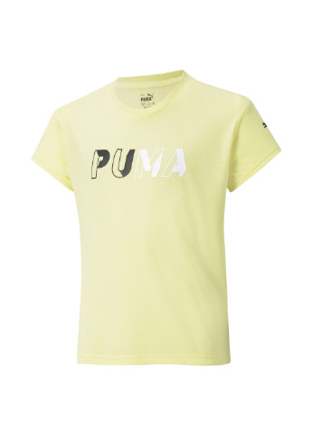 Жовта демісезонна дитяча футболка modern sports logo youth tee Puma