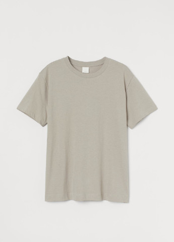 Серо-бежевая всесезон футболка с коротким рукавом H&M Basic