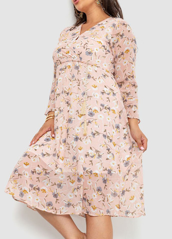 Пудрова кежуал сукня в стилі армпір Ager з квітковим принтом