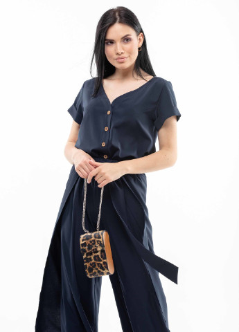 Синяя блуза бэтти бл 0421 темно синий Ри Мари