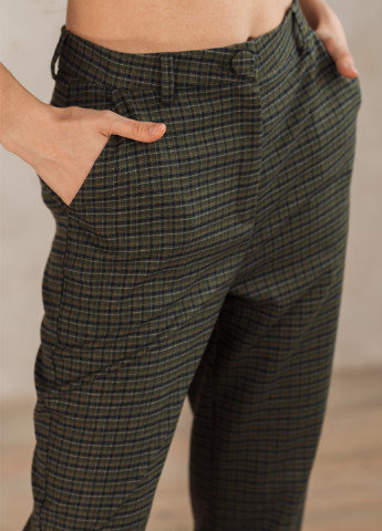 Темно-зеленые кэжуал демисезонные зауженные брюки Azuri