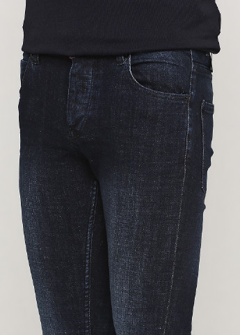 Темно-синие демисезонные зауженные джинсы Solid