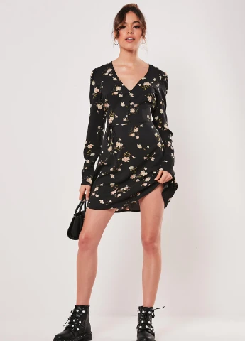 Чорна кежуал сукня Missguided з квітковим принтом