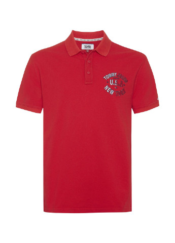 Красная футболка-поло для мужчин Tommy Hilfiger с надписью