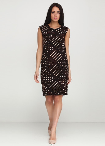 Коричневое кэжуал платье Ralph Lauren с геометрическим узором
