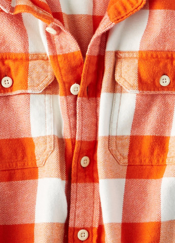 Оранжевая кэжуал рубашка в клетку American Eagle с длинным рукавом