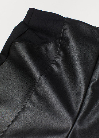 Штани H&M завужені однотонні чорні кежуали штучна шкіра, поліестер