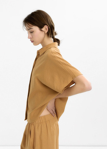 Бежевая кэжуал рубашка однотонная Parfois