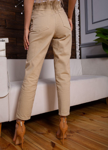 Бежевые кэжуал демисезонные зауженные, укороченные брюки Ager