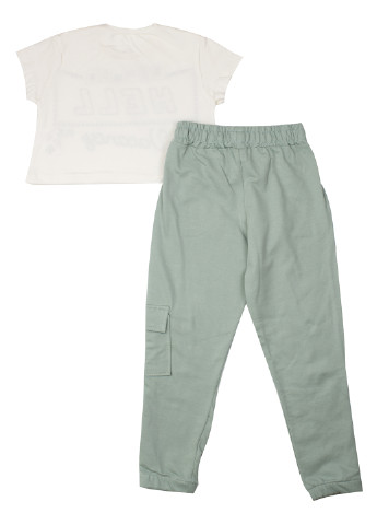 Сіро-зелений літній комплект (футболка, штани) Bonito kids
