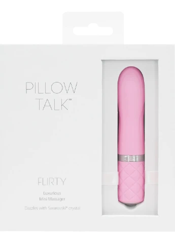 Розкішний вібратор - Flirty Pink із кристалом Сваровскі, гнучка головка Pillow Talk (254151920)
