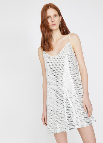Білий коктейльна плаття, сукня сукня-майка KOTON однотонна