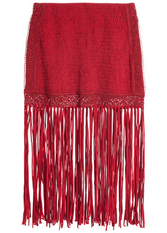 Красная кэжуал юбка H&M миди