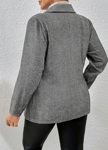 Черно-белый женский жакет SHEIN геометрический - демисезонный